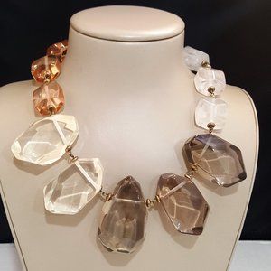 Anthropologie Statement Acetate Color Block Cube Necklace NWT